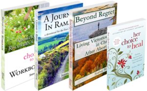 Her Choice to Heal Book, Beyond Regret, Recovery Workbook and Daily Devotional