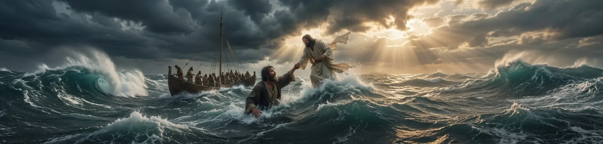Bible-Character-Peter-Banner Bible characters: Peter sinking.